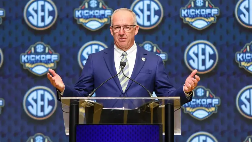SEC commissioner Greg Sankey isn't ready to throw his support behind a 24-team College Football Playoff.