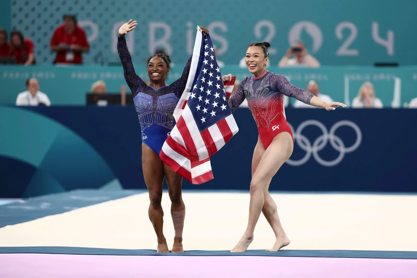 Simone Biles and Suni Lee