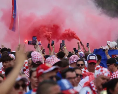 Croatia fans bring some colour and noise to the streets around Toronto Stadium.