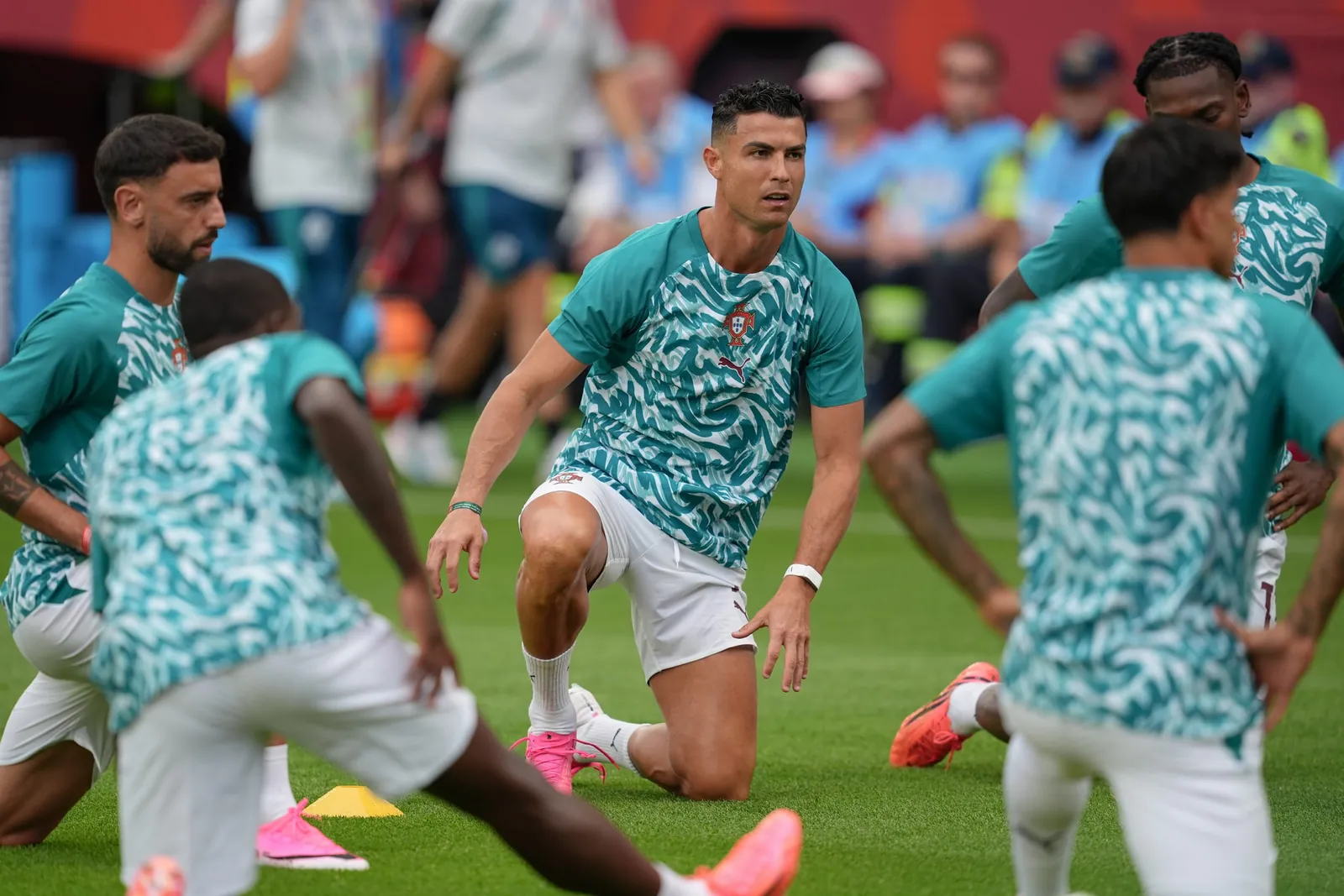 Cristiano Ronaldo (7) of Portugal warms up prior the 2026 FIFA World Cup Round of 32 match.