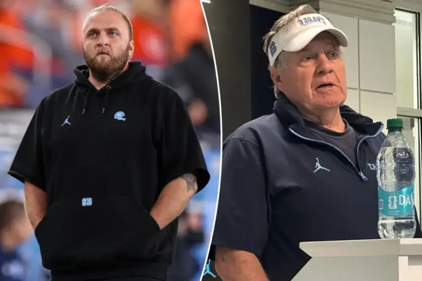 North Carolina defensive coordinator Steve Belichick is on leave
